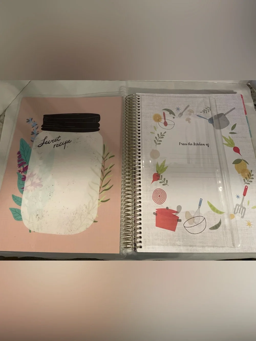 “Let’s Cook” recipe binder, spiral kitchen planner w/stickers & tabbed sections